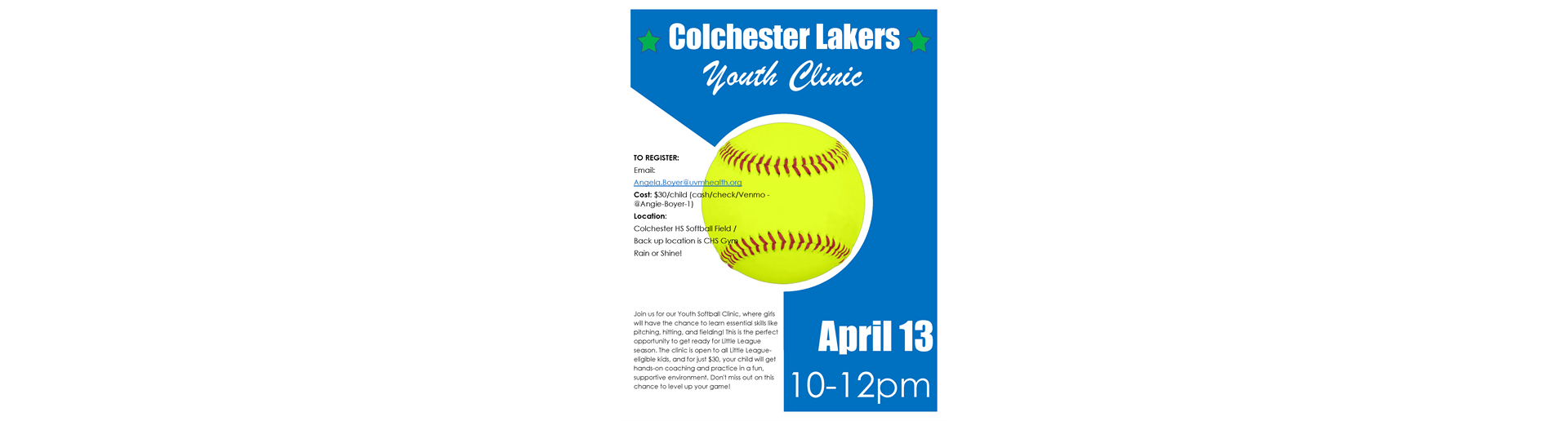 Youth Softball Clinic!